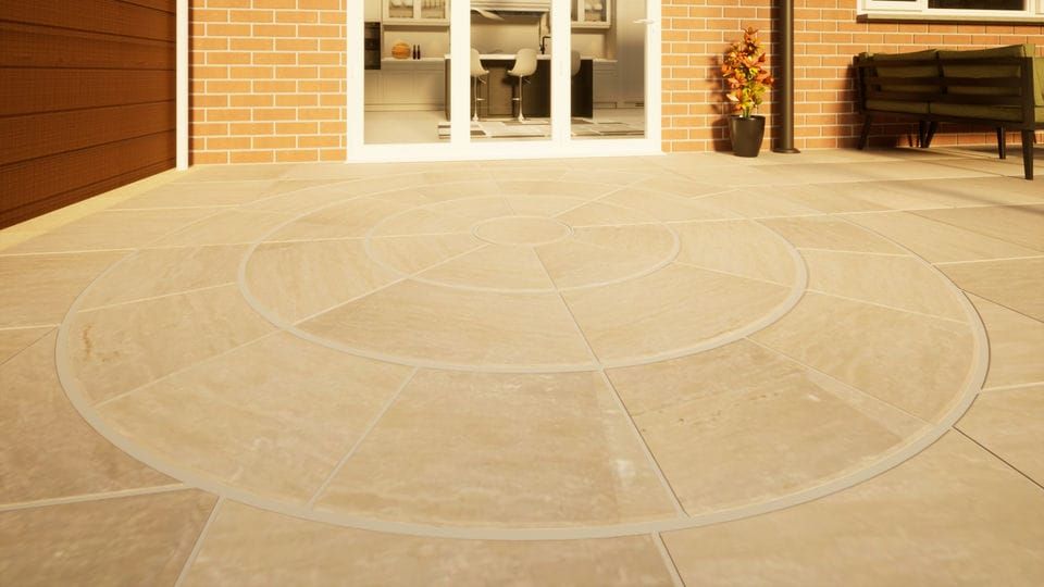 Sandstone Circular Paving Presealed - 2800mm Raj Green