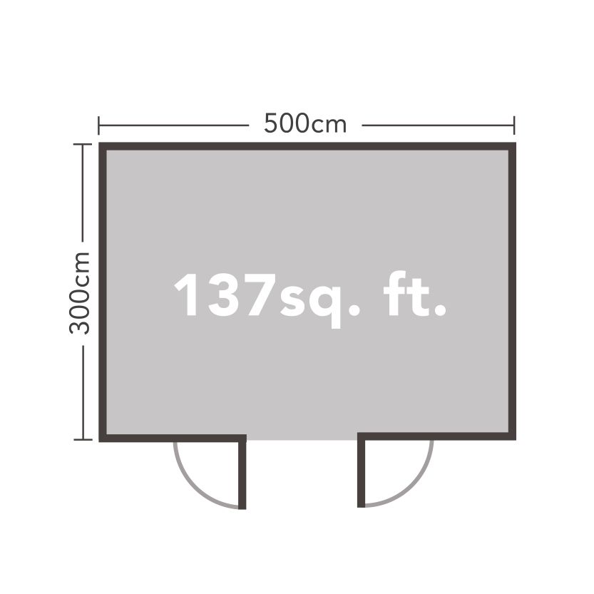 Elmley Log Cabin - 24kg Polyester Felt No Underlay Double Glazed - 5000mm x 3000mm