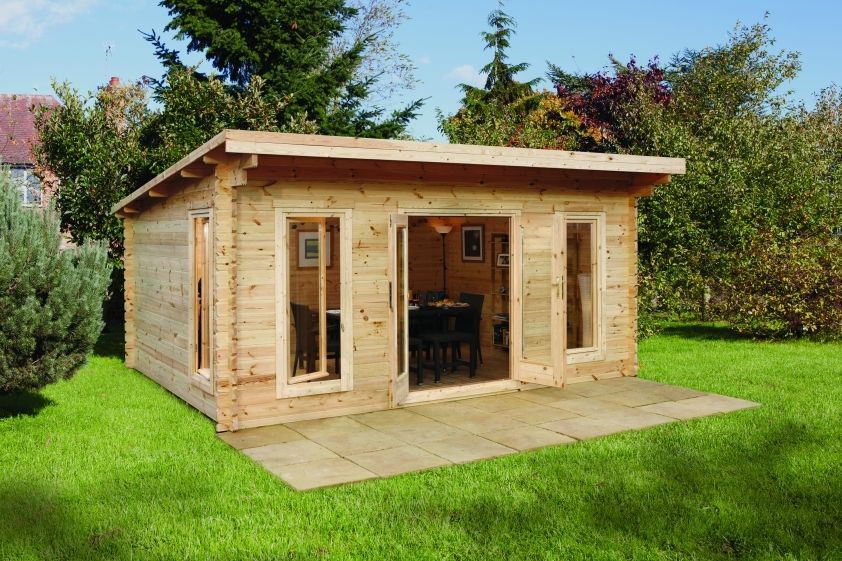 Mendip Log Cabin - 24kg Polyester Felt Plus Underlay Double Glazed - 5000mm x 4000mm