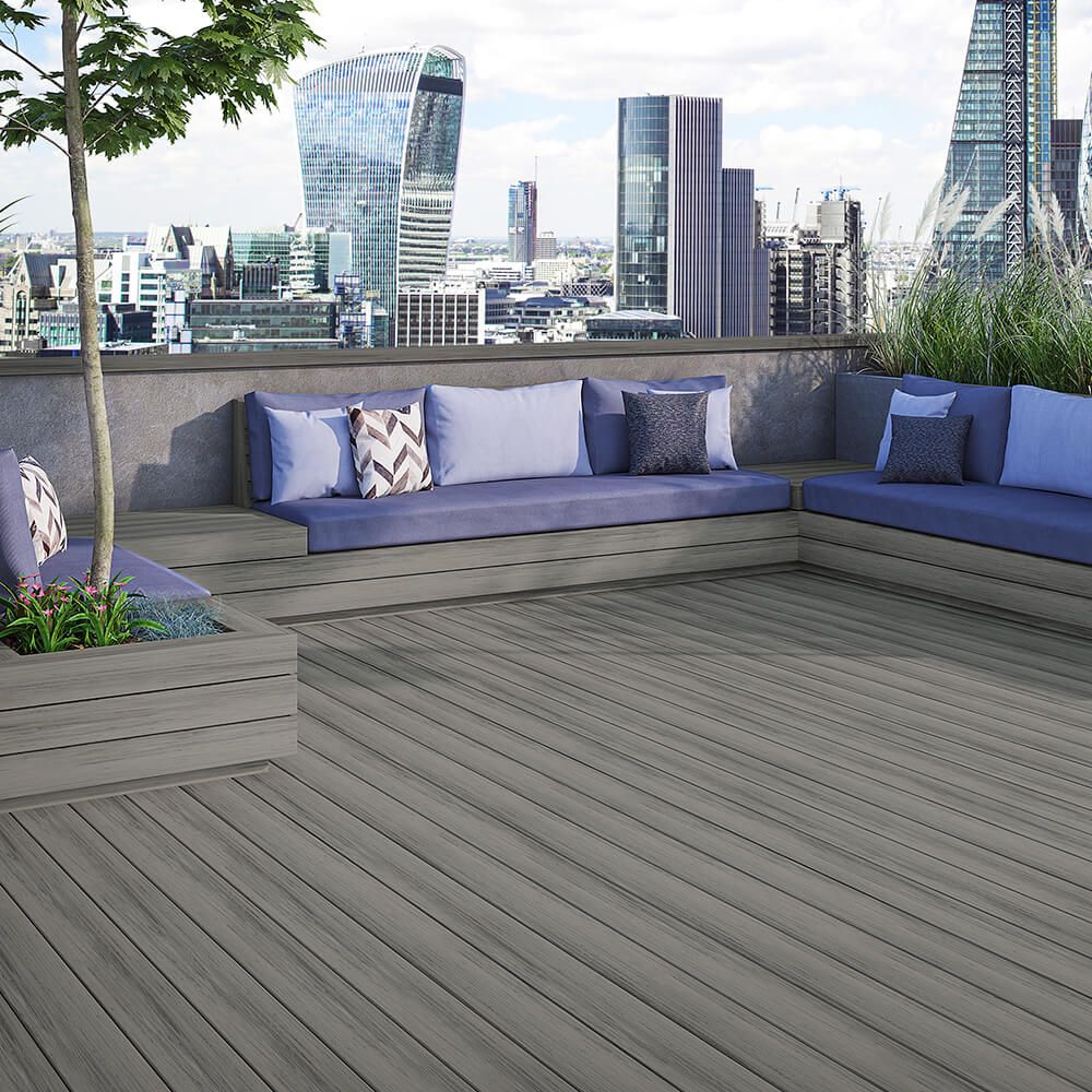 Mineral Composite Decking Plank Sierra - 22mm (H) x 3660mm (L) x 235mm (W)