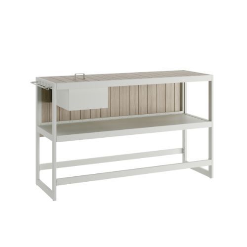 Ecoscape Outdoor Kitchen Units Set of 3 - Trolley, Worktop & Cabinet Cotton