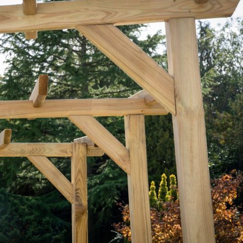 Wooden Garden Arch - Hanbury Flat Top - 2135mm x 2090mm x 500mm