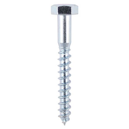 10mm x 50mm - Coach Screw Hexagon DIN 571 - BZP - Bag of 5