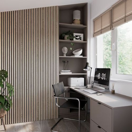 Slatted Acoustic Wall Panel - 600mm x 2400mm x 22mm Natural Oak