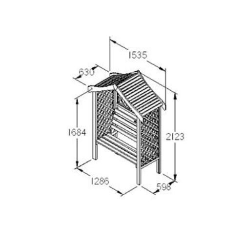 Parisienne Timber Arbour - 2120mm x 1540mm x 660mm