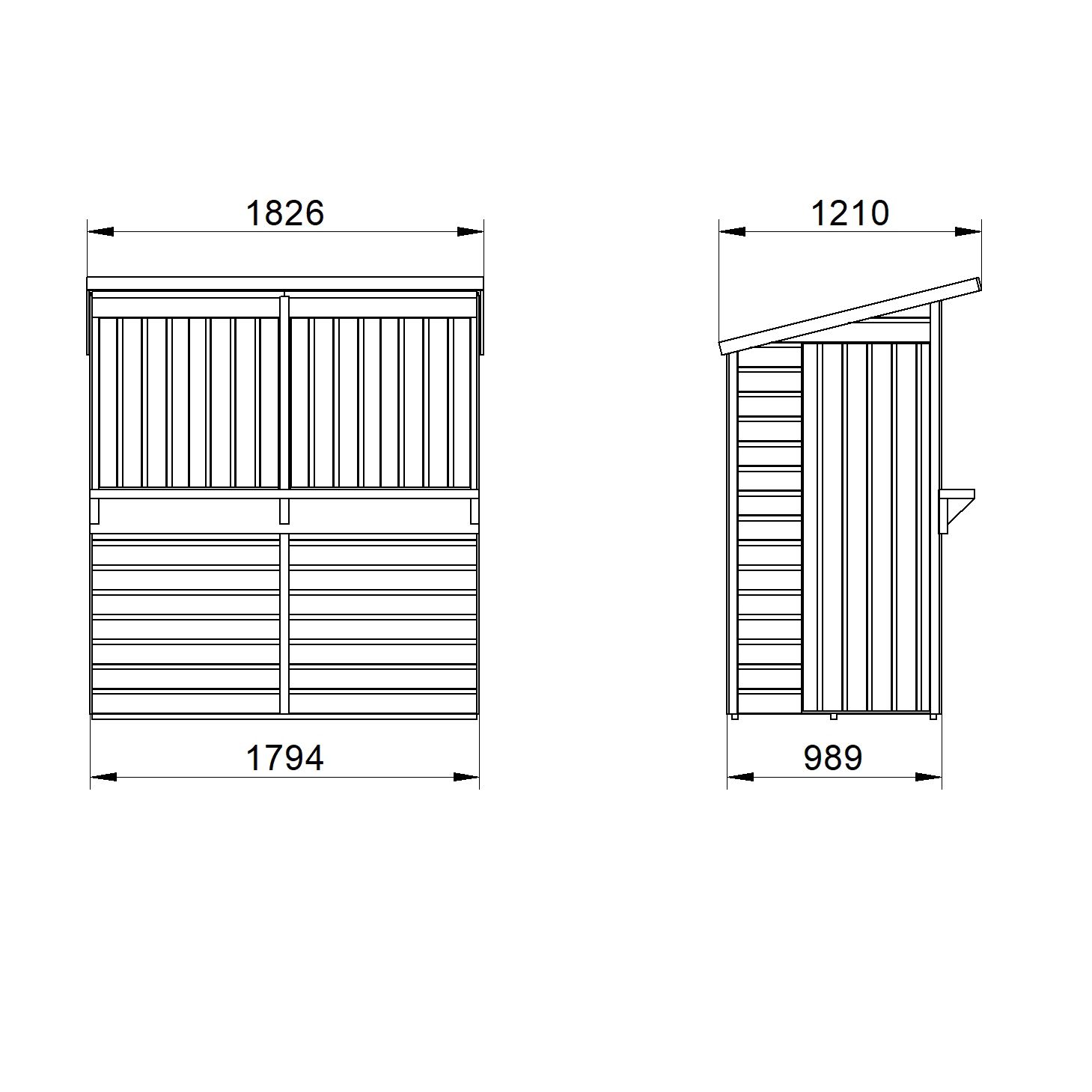 Forest Garden Shiplap Pent Garden Bar - 6' x 3'