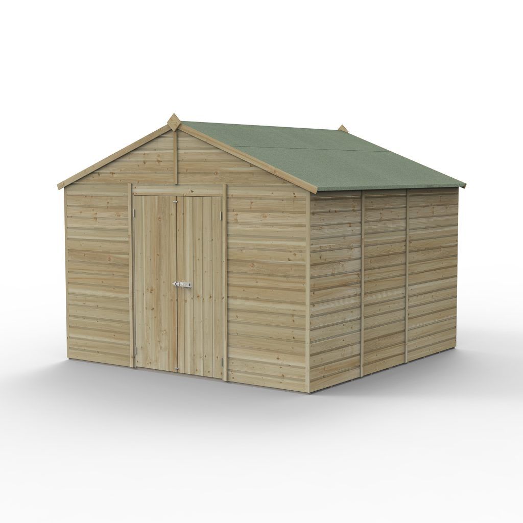 Forest Garden Shiplap Apex Shed - No Window Double Door - 10' x 10'