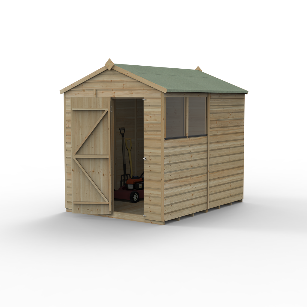 Forest Garden Shiplap Apex Shed - 2 Windows - 6' x 8'