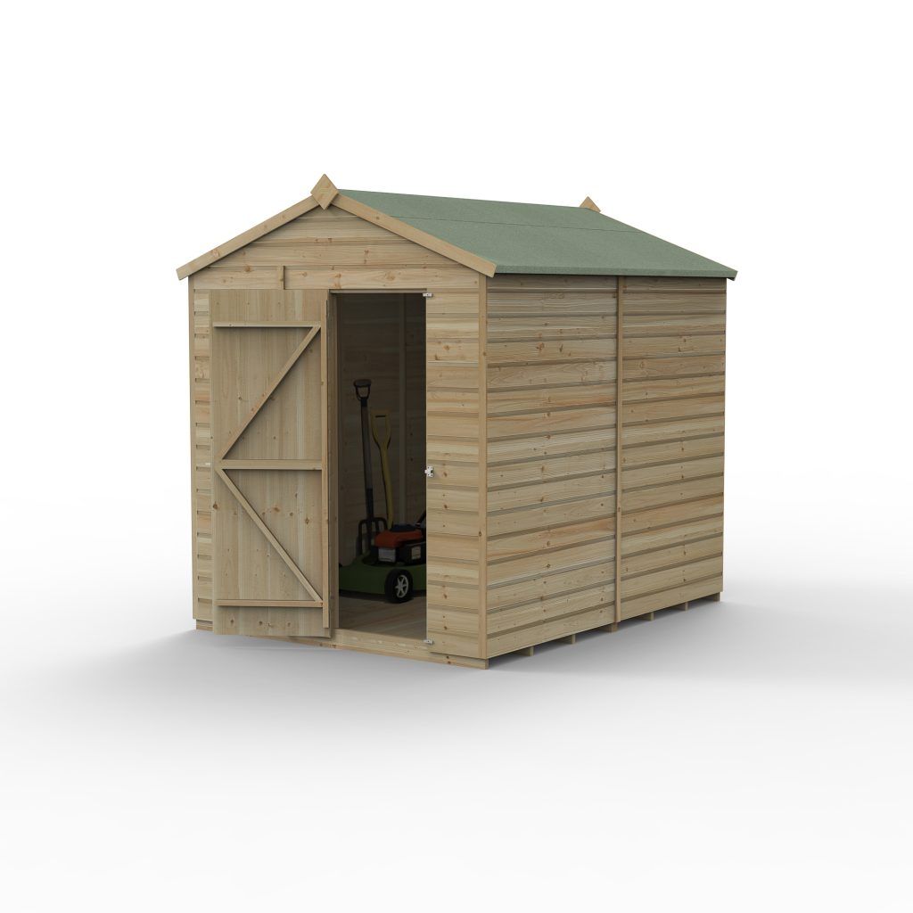 Forest Garden Shiplap Apex Shed - No Window - 6' x 8'