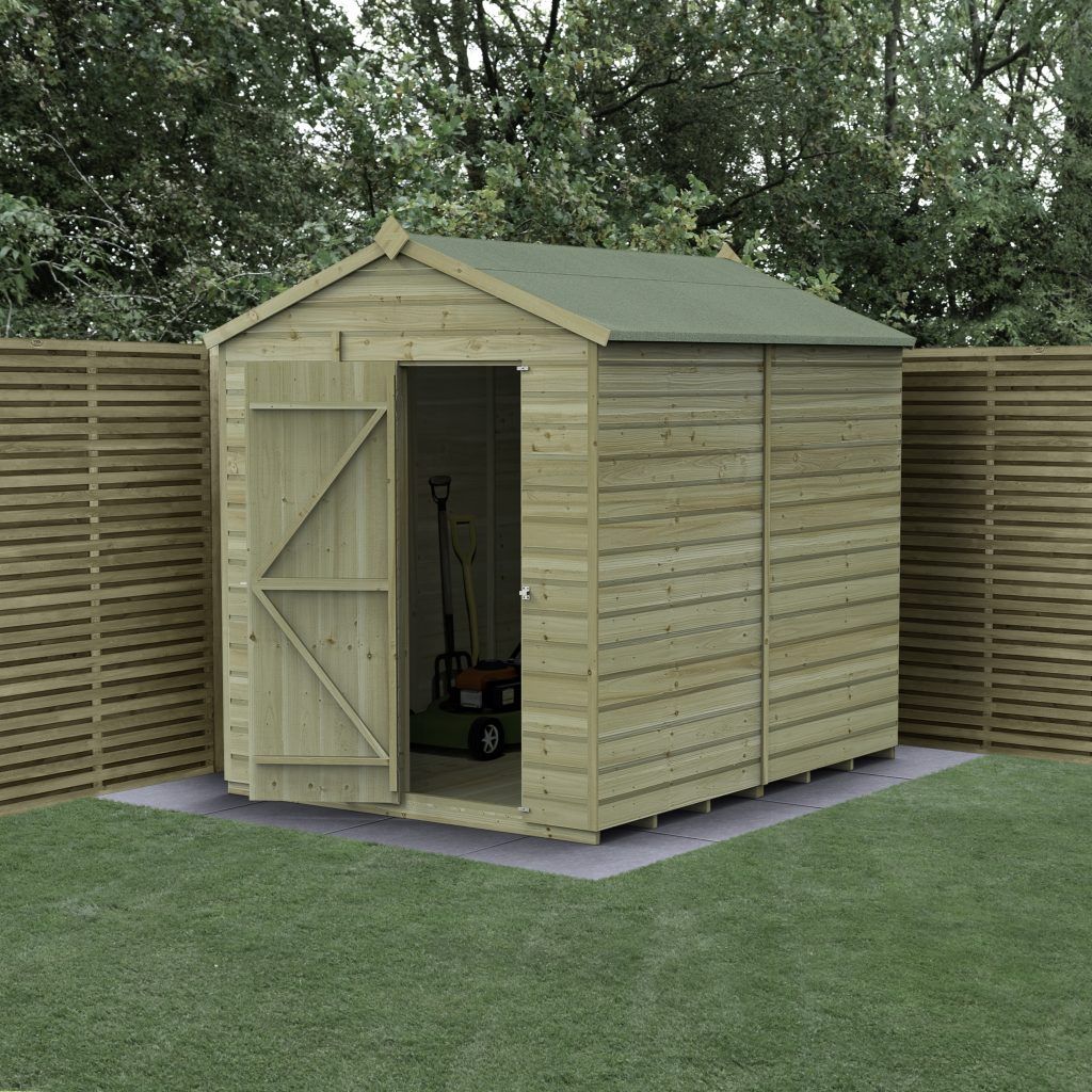 Forest Garden Shiplap Apex Shed - No Window - 6' x 8'