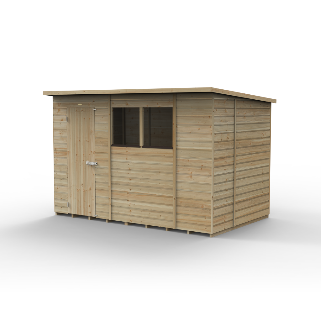 Forest Garden Shiplap Pent Shed - 2 Windows - 10' x 6'