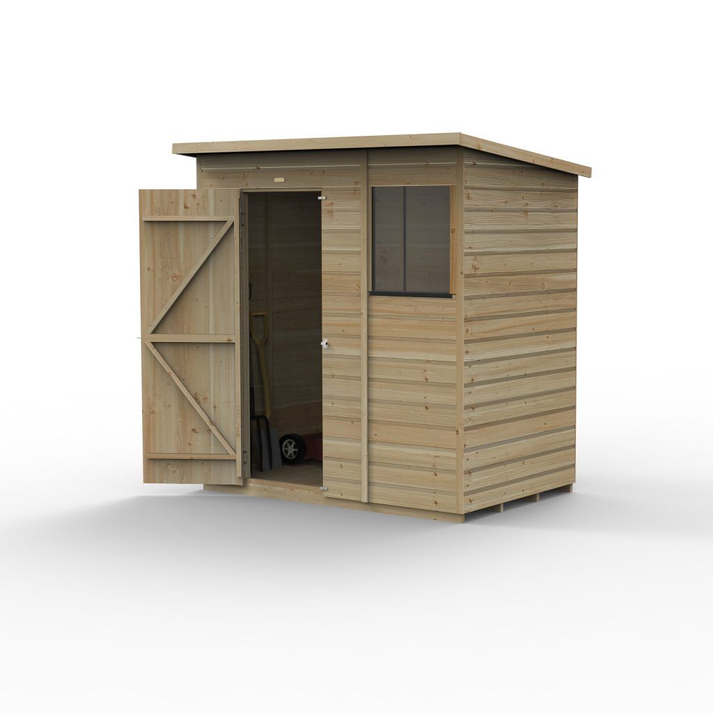 Forest Garden Shiplap Pent Shed  - 1 Window - 6' x 4'