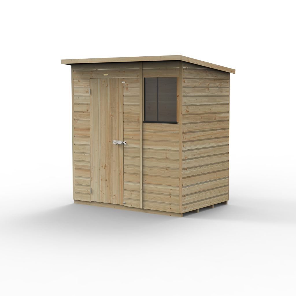 Forest Garden Shiplap Pent Shed  - 1 Window - 6' x 4'