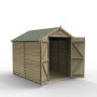 Forest Garden Apex Overlap Shed - Double Door No Window - 8' x 6'