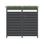 Ecoscape Double Bin Store with Planter - 1320mm x 800mm x 1240mm Charcoal