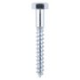 10mm x 50mm - Coach Screw Hexagon DIN 571 - BZP - Bag of 5