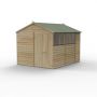 Forest Garden Shiplap Apex Shed - 4 Windows Double Door - 10' x 10'