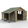 Forest Garden Tongue & Groove Apex Shed - Double Door with Log Store - 10' x 8'