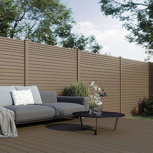 Clarity Composite Fencing Aluminium Bottom Rail - 45mm x 1830mm Walnut