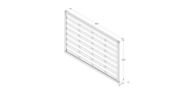 Pressure Treated Decorative Fence Panel - Europa Plain - 1800mm x 1200mm