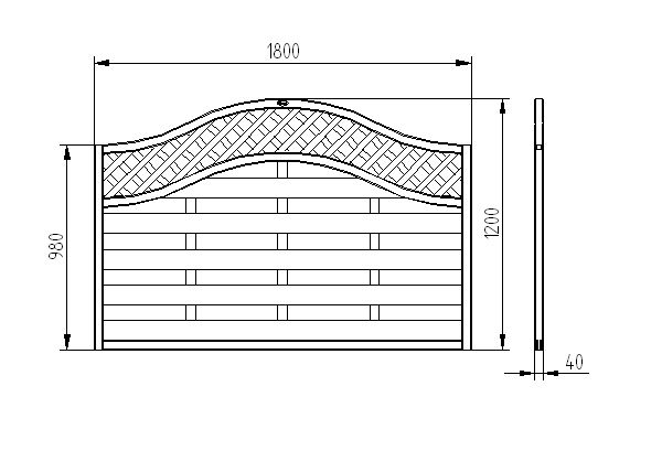 Pressure Treated Decorative Fence Panel - Europa Prague - 1800mm x 1800mm