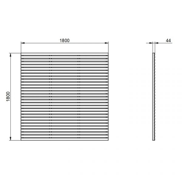 Contemporary Slatted Fence Panel - 1800mm x 1810mm Anthracite Grey