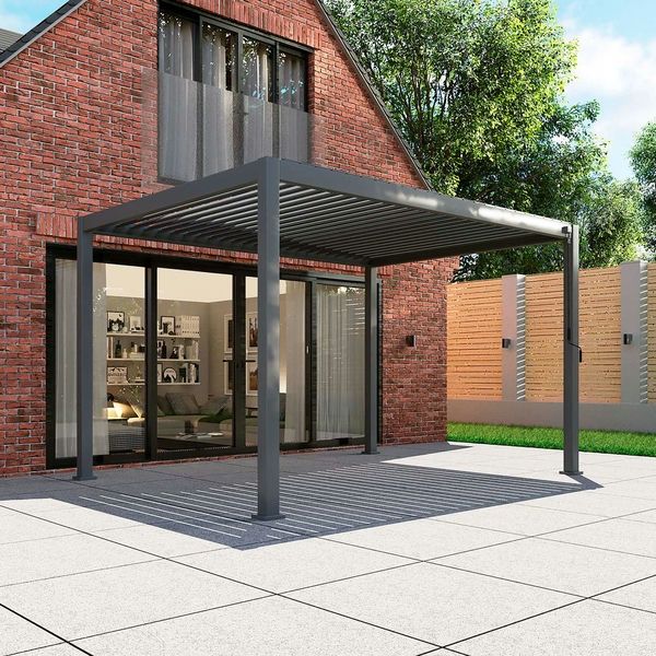 Titan Aluminium Pergola - 3600mm x 3000mm Rectangular - Grey