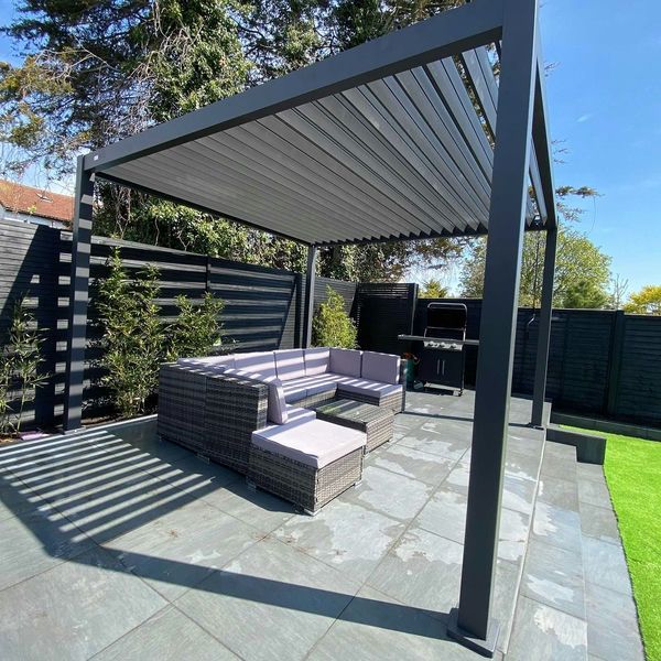 Titan Aluminium Pergola - 3600mm Square - Grey