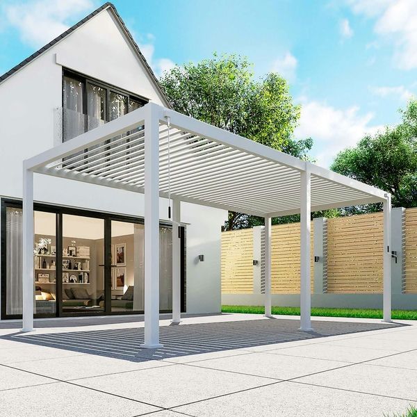 Titan Aluminium Pergola - 6000mm x 3000mm Rectangular - White