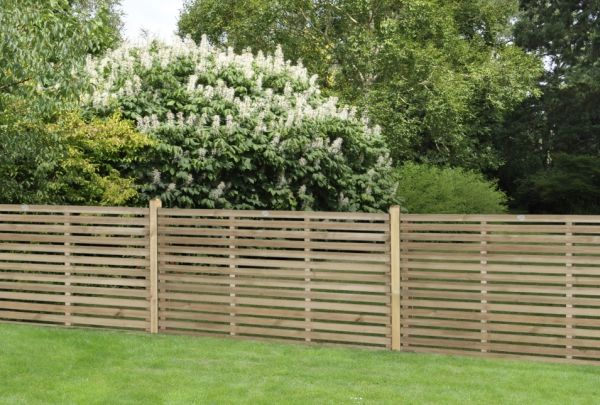 Pressure Treated Contemporary Slatted Fence Panel - 1800mm x 900mm